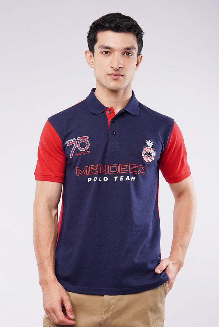 Sports Polo Shirt - Blue & Red - Mendeez