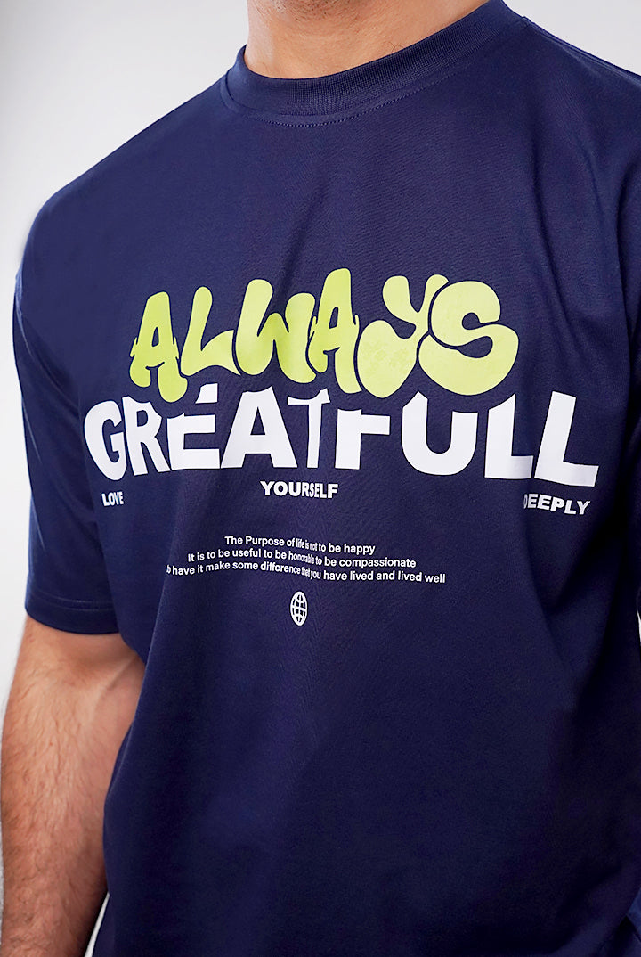 Oversized T-Shirt - Navy Blue - Mendeez