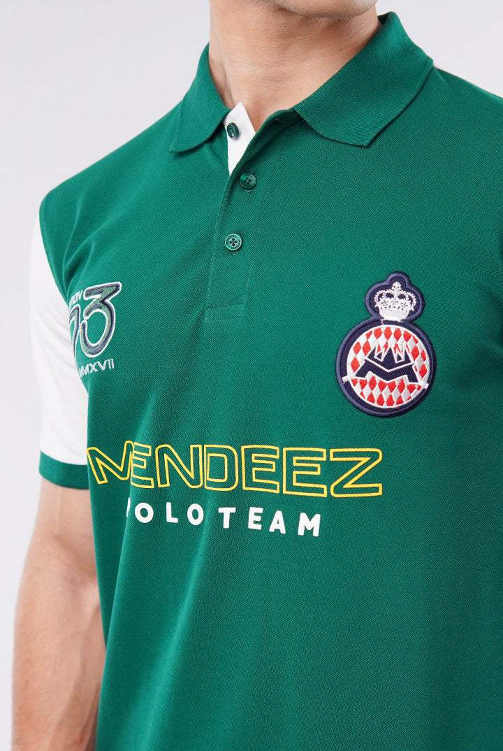 Sports Polo Shirt - Green & White - Mendeez