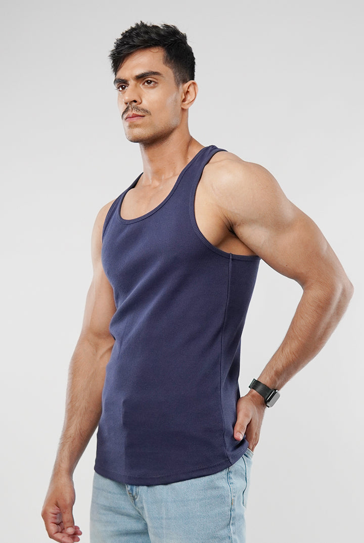 Ribbed Tank Top - Ocean Blue - Mendeez