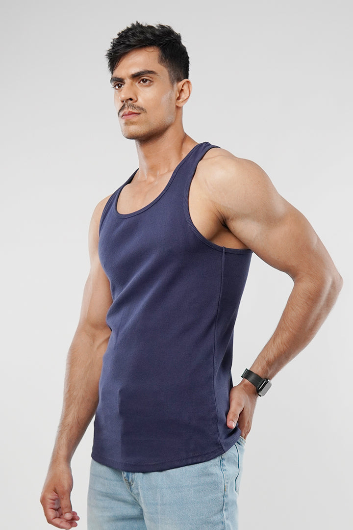 Ribbed Tank Top - Ocean Blue - Mendeez