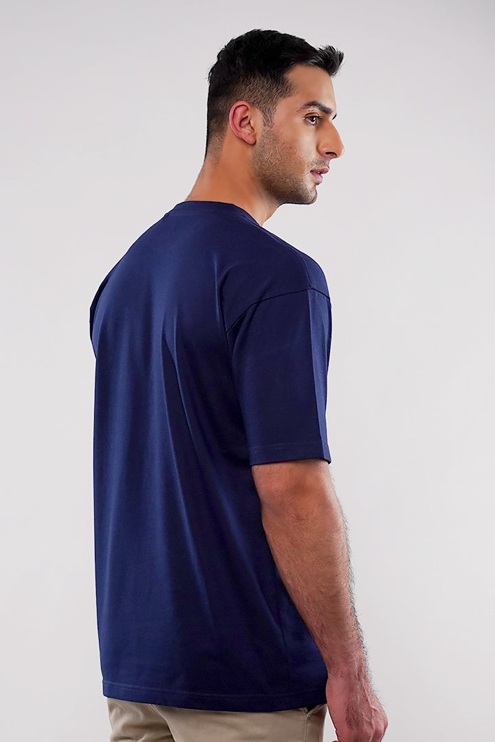Oversized T-Shirt - Navy Blue - Mendeez