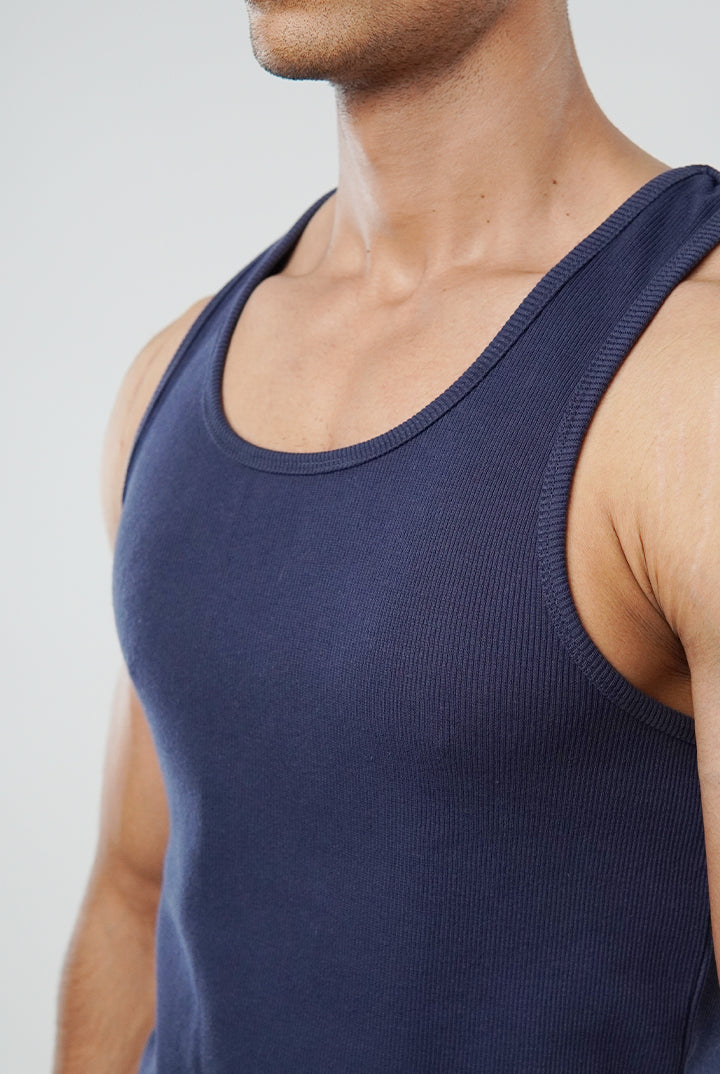 Ribbed Tank Top - Ocean Blue - Mendeez