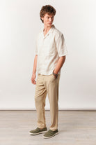 Box Fit Cuban Shirt - Cream - Mendeez