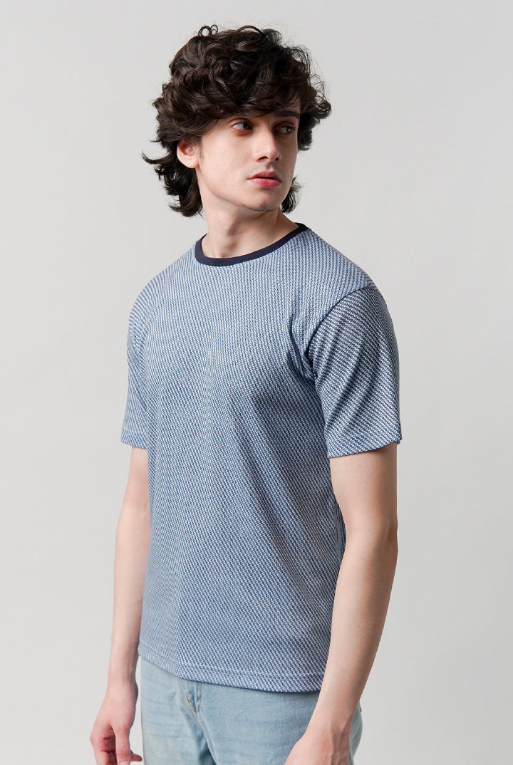 Printed T-Shirt - Powder Blue - Mendeez