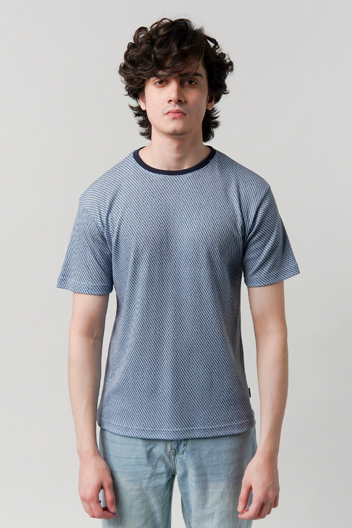 Printed T-Shirt - Powder Blue - Mendeez