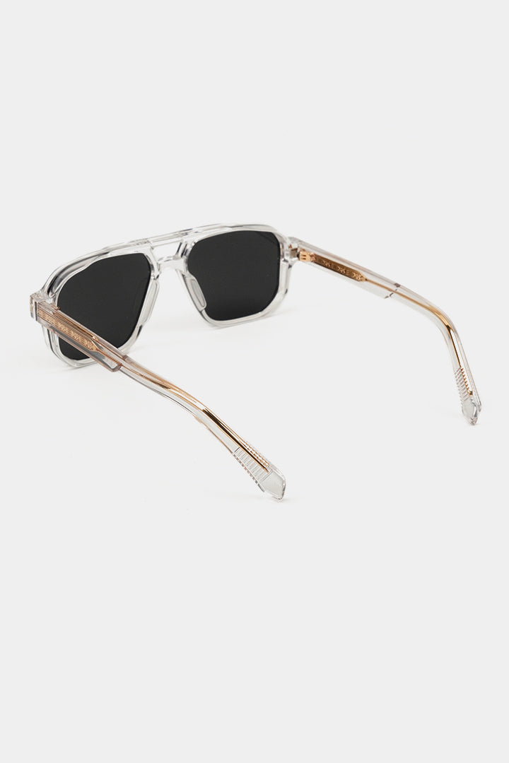 Transparent Double Bridge Sunglasses - Black - Mendeez