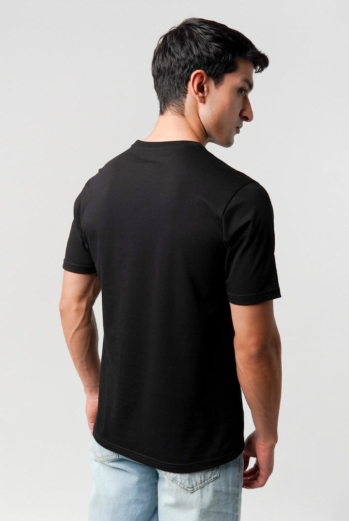 Regular Fit Crew Neck T-Shirt - Black - Mendeez
