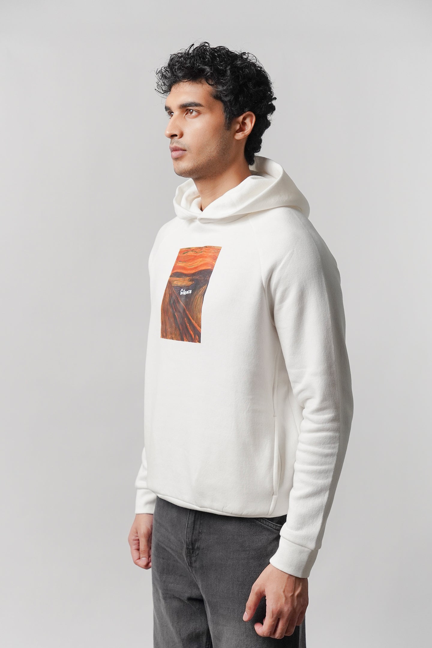 Pullover Graphic Hoodie - White - Mendeez