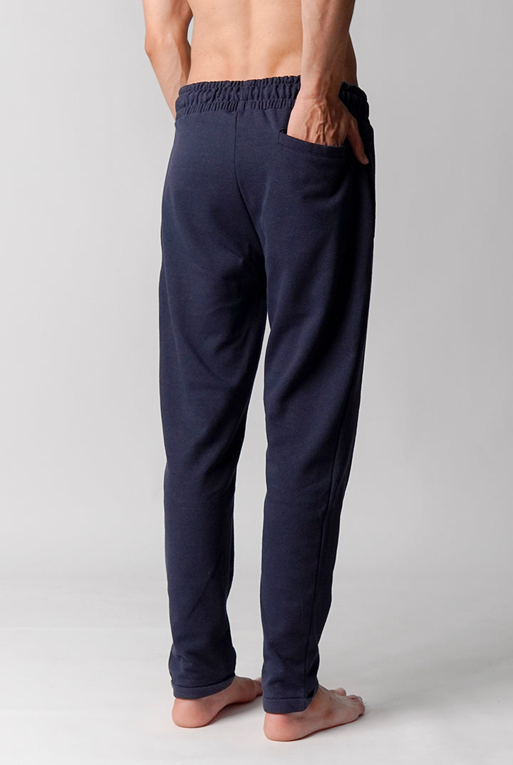 Straight Terry Jogger Pants - Navy Blue - Mendeez