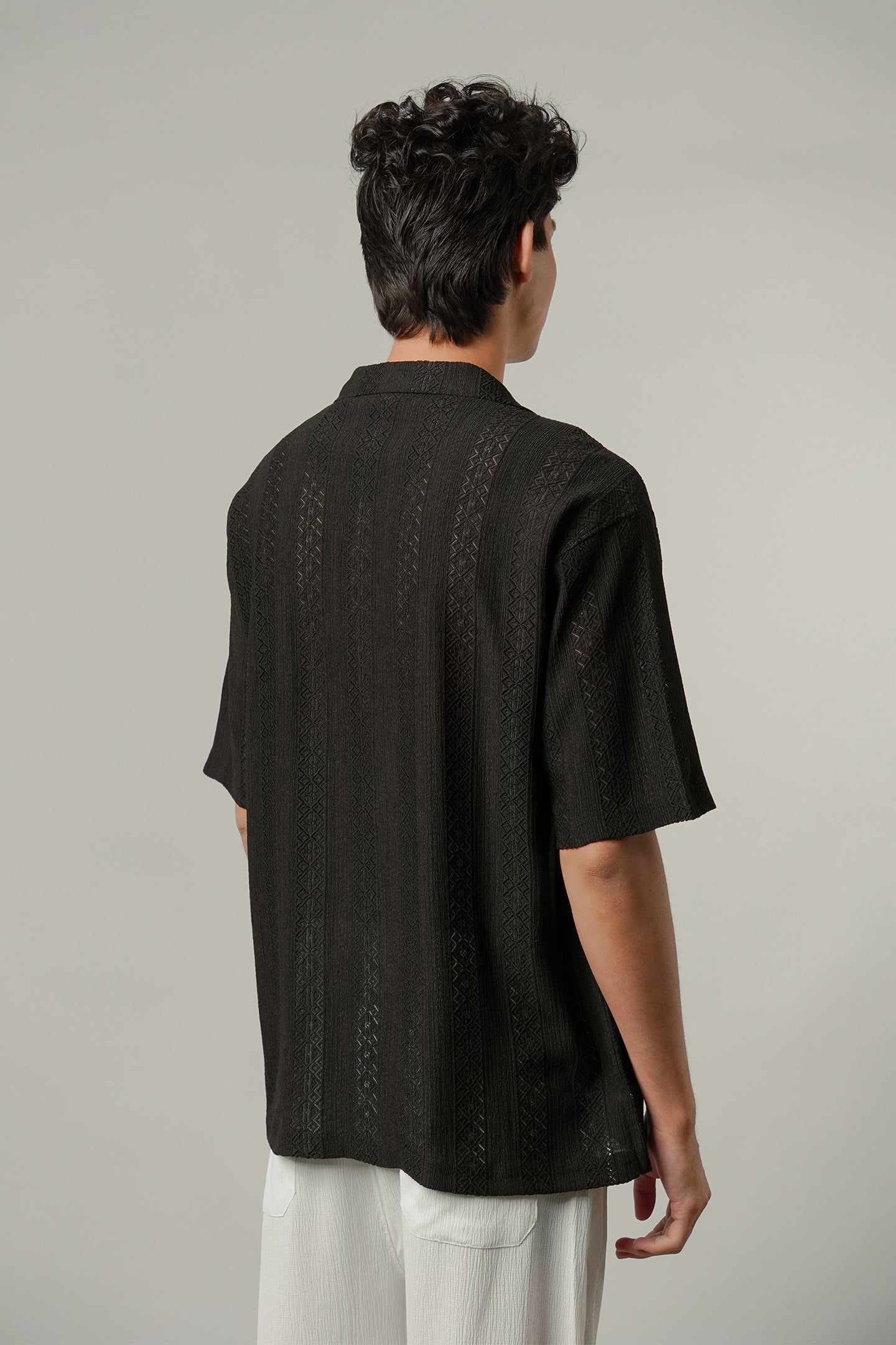 Burnout Cuban Shirt - Black - Mendeez