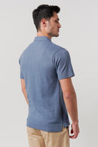 Drop Needle Polo Shirt - Steel Blue - Mendeez