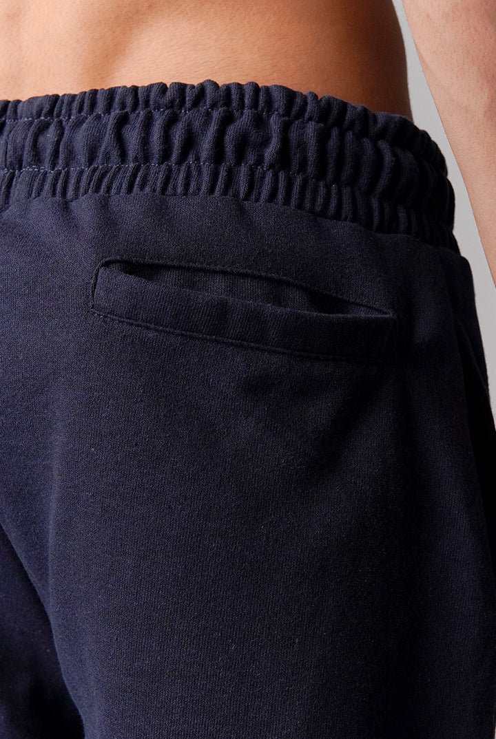 Straight Terry Jogger Pants - Navy Blue - Mendeez