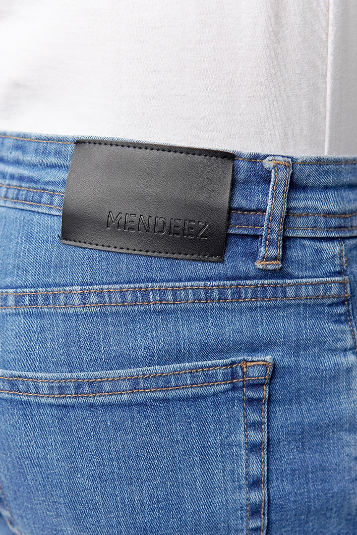 Crop Fit Denim - Medium Blue - Mendeez