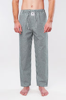 Check Woven Pajamas - Green & White - Mendeez
