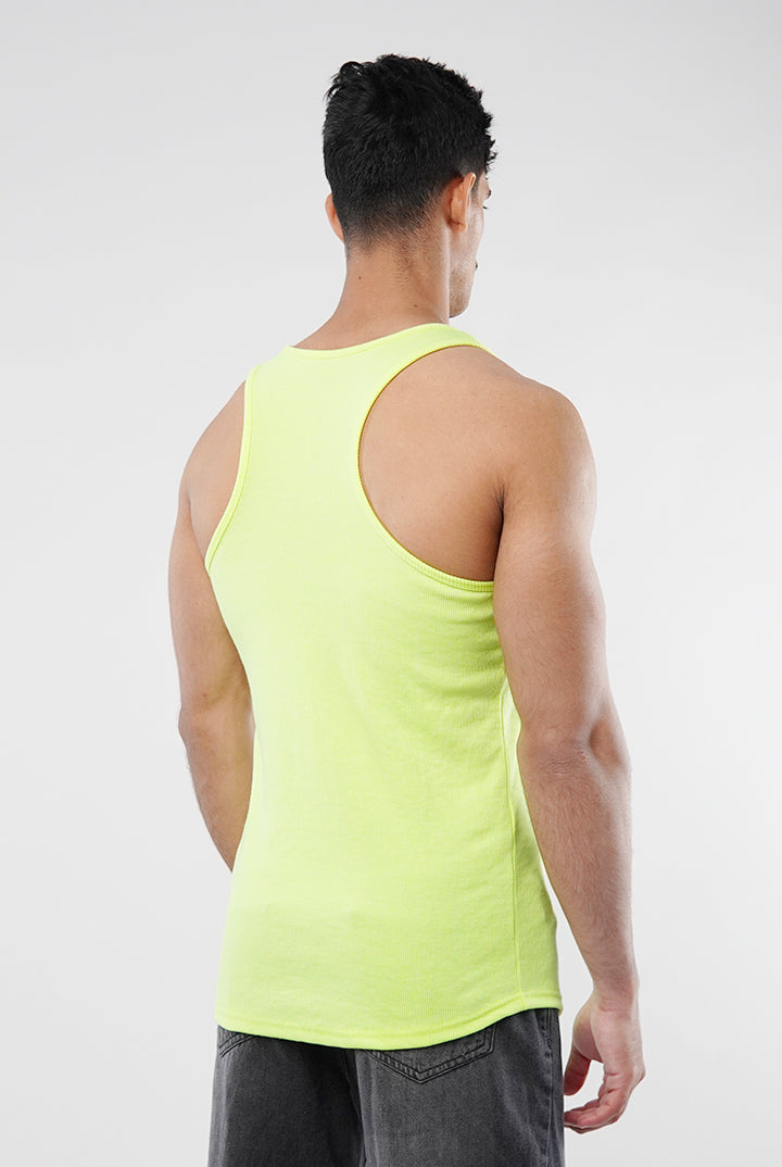 Ribbed Tank Top - Neon Yellow - Mendeez
