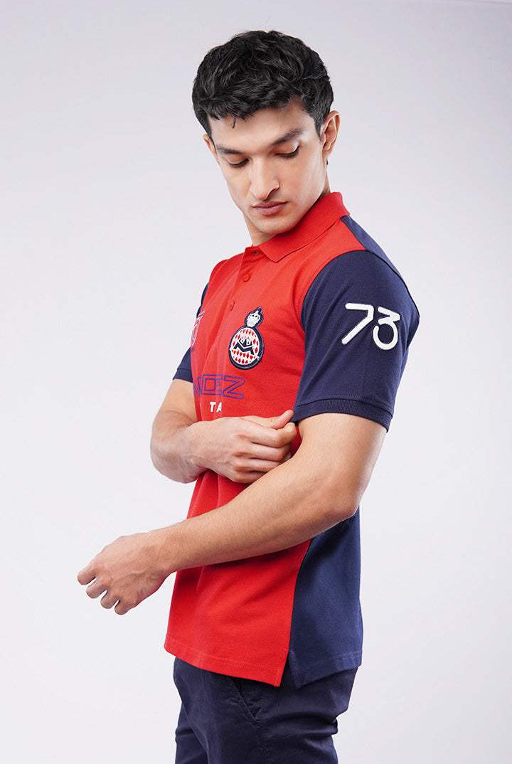 Sports Polo Shirt - Red & Blue - Mendeez