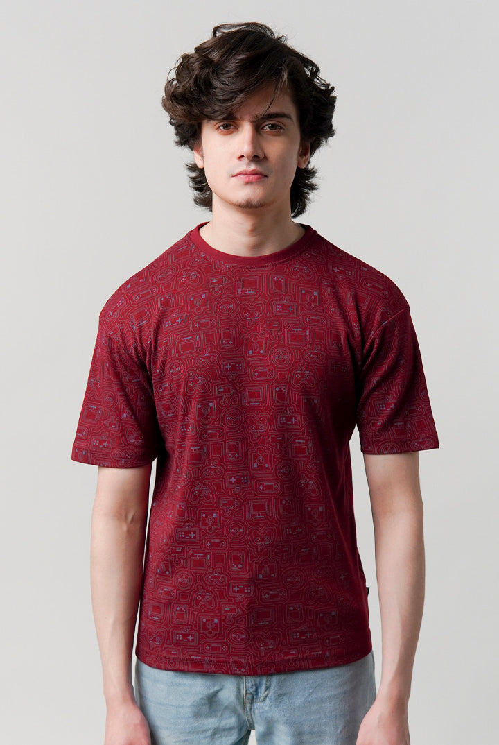 Printed T-Shirt - Red - Mendeez