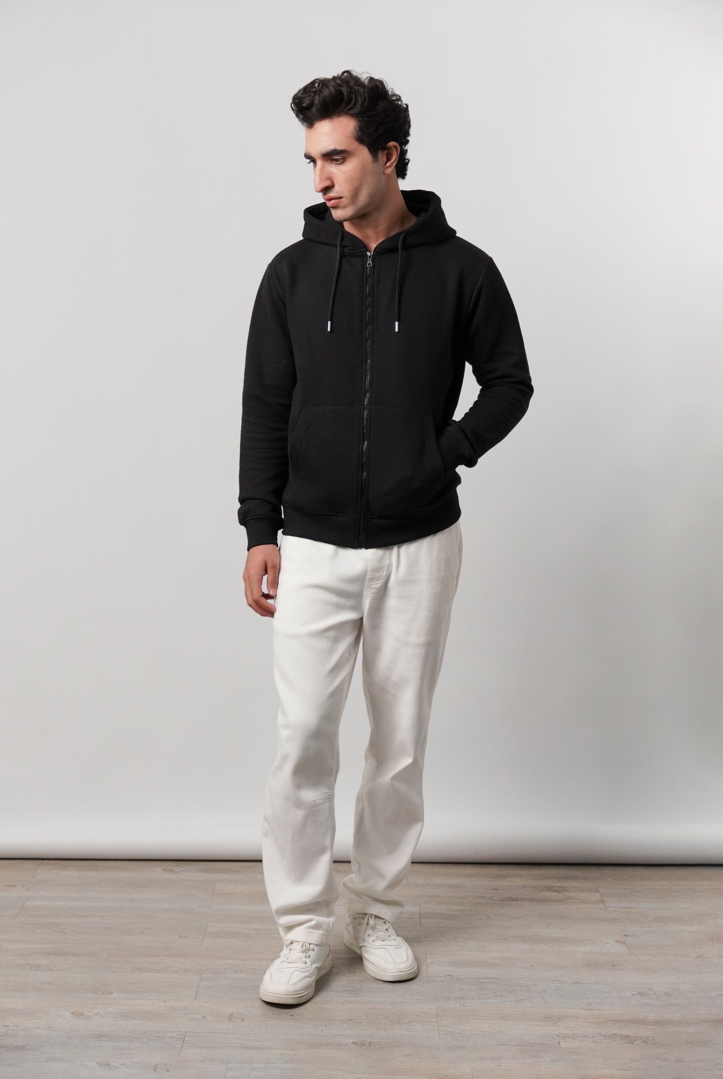 Zipper Hoodie - Black - Mendeez