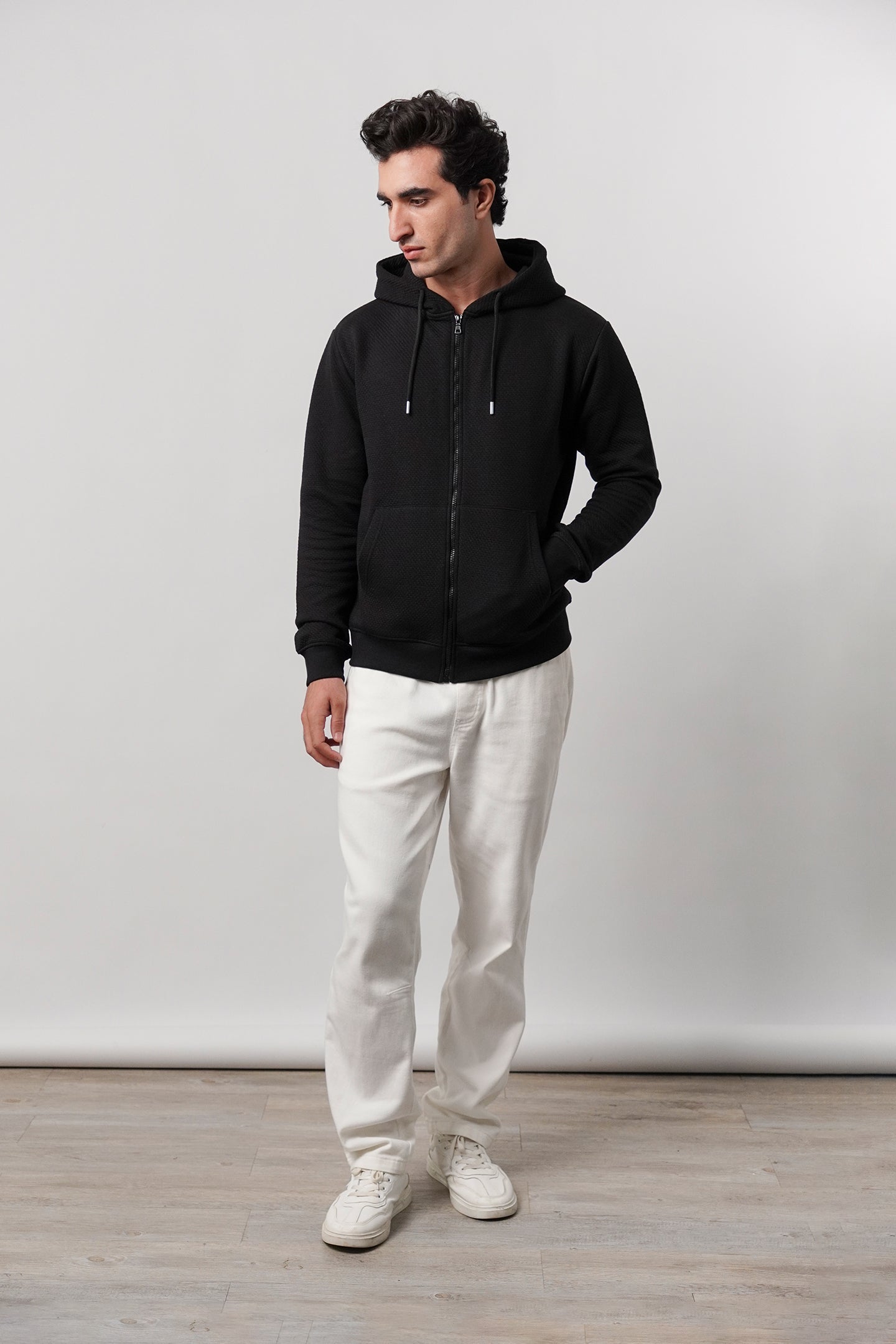 Zipper Hoodie - Black - Mendeez