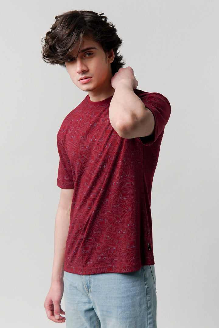 Printed T-Shirt - Red - Mendeez