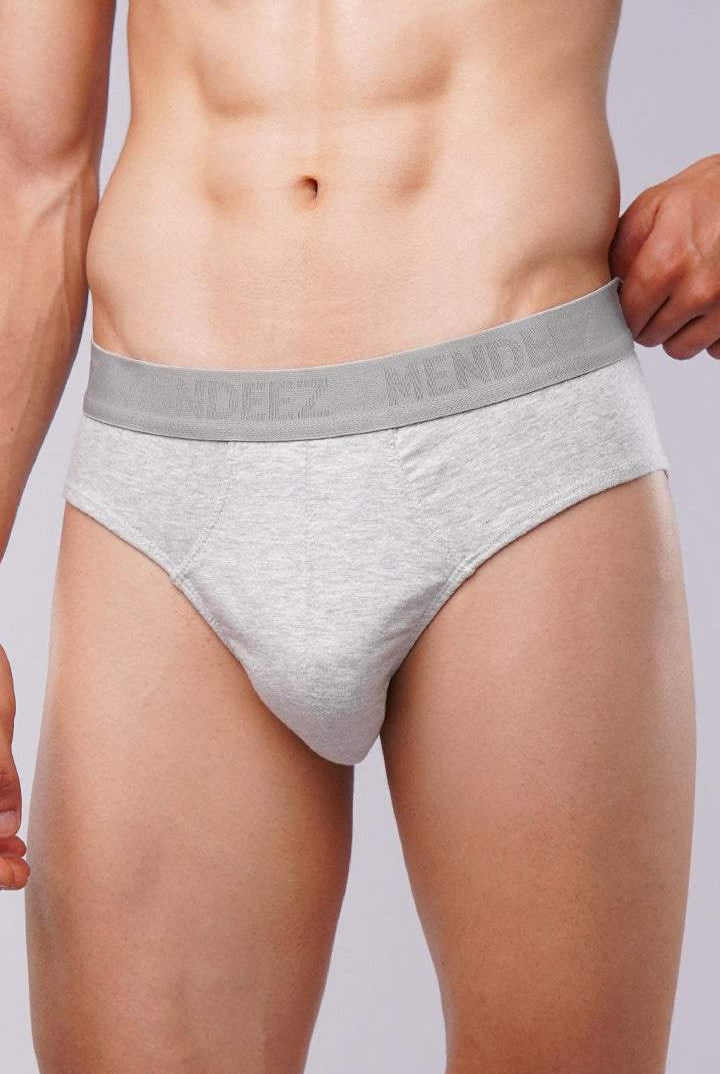 Brief - Black, White & Heather Grey Pack Of 3 - Mendeez