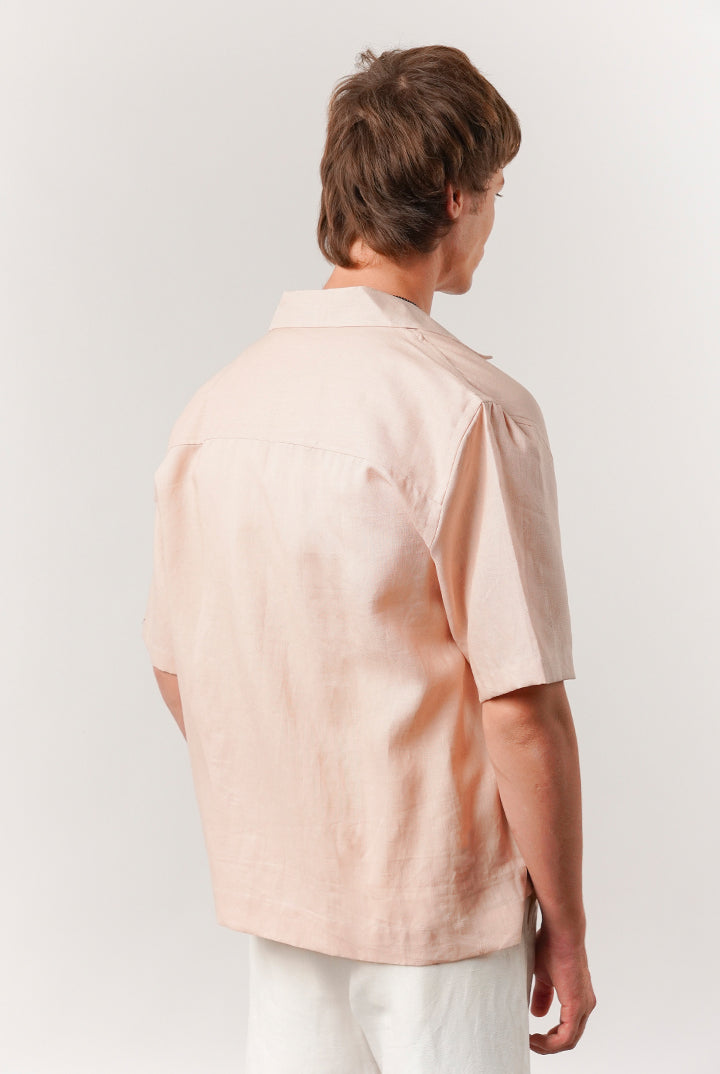 Box Fit Cuban Shirt - Powder Pink - Mendeez