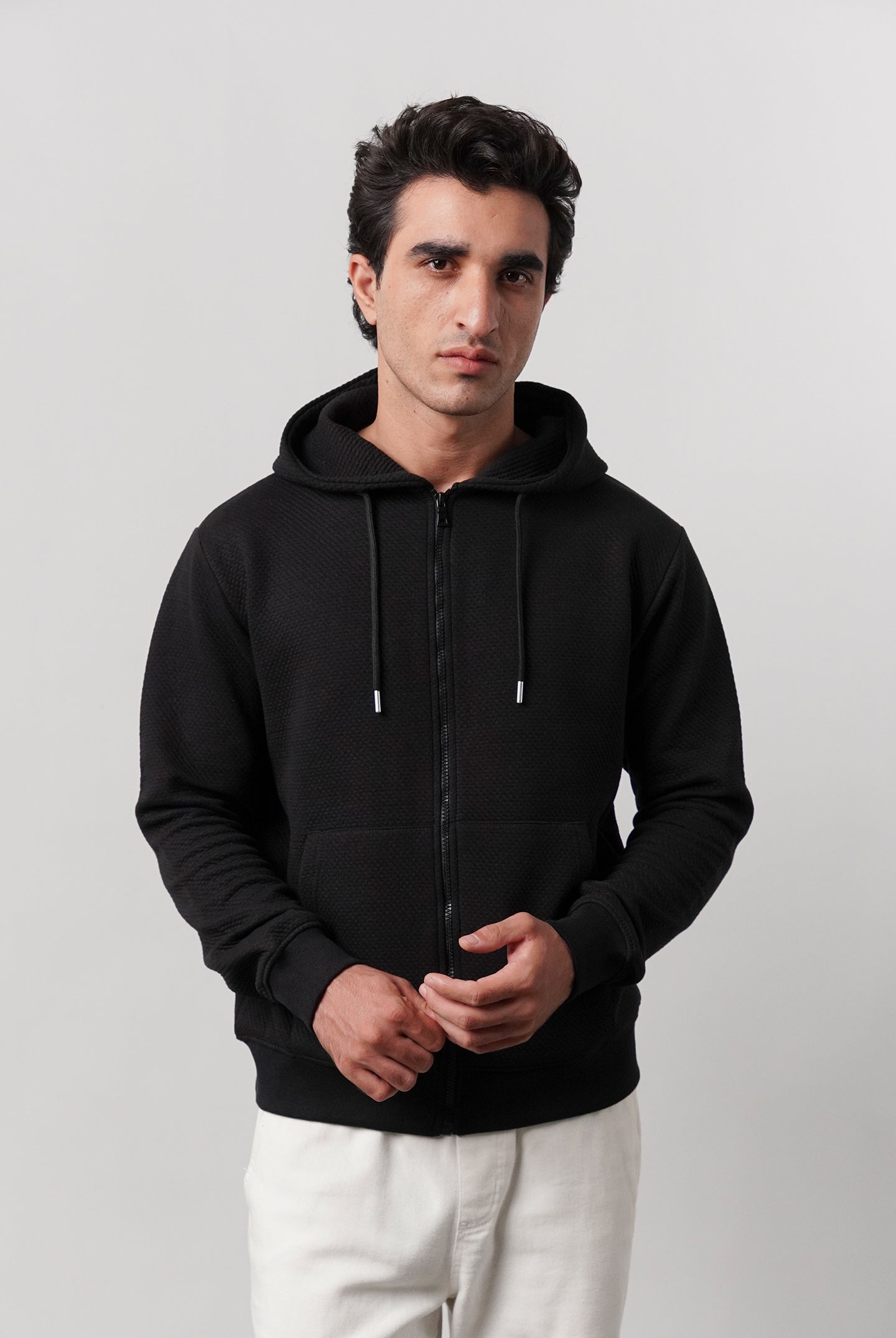 Zipper Hoodie - Black - Mendeez