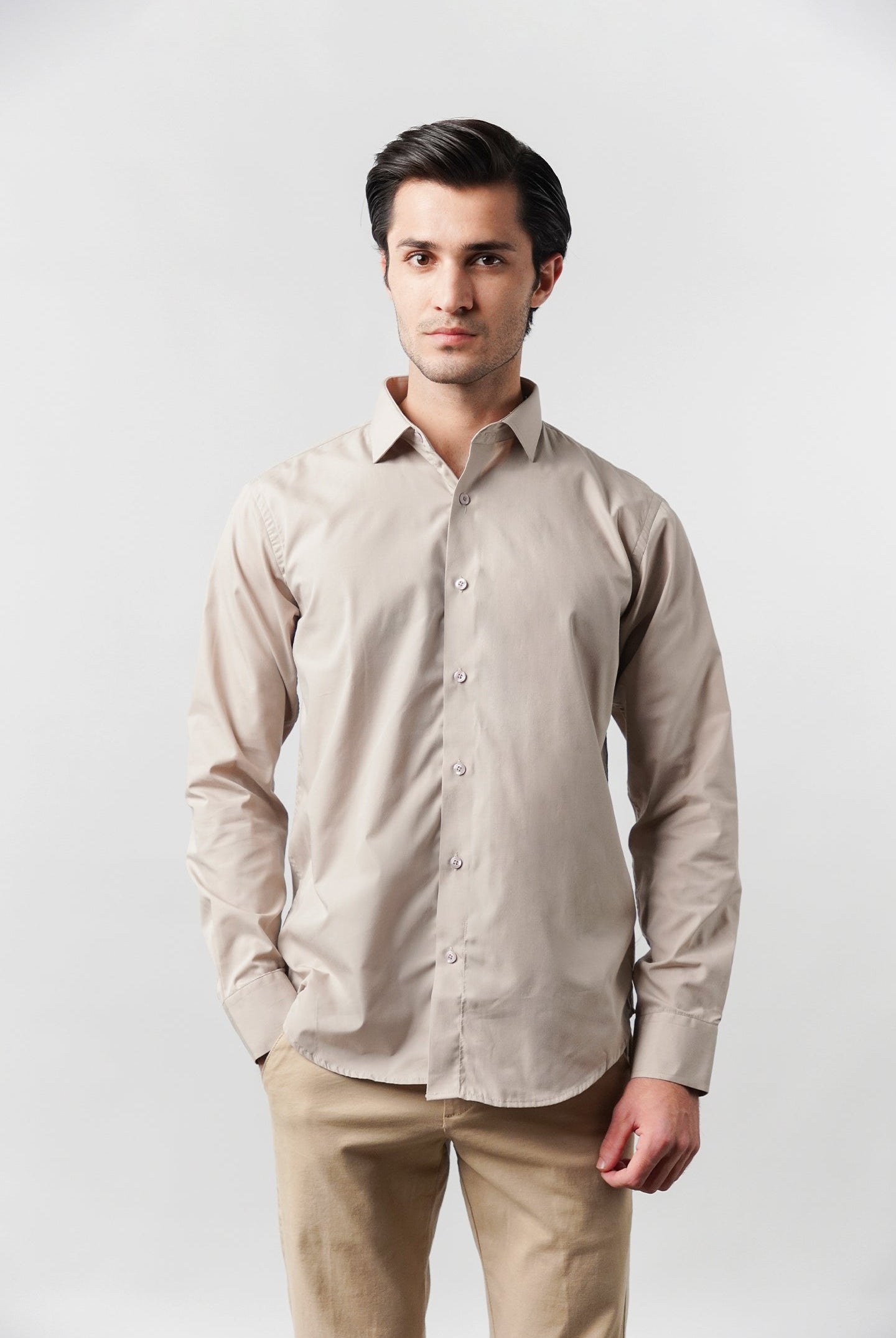 Plain Shirt - Sand Brown - Mendeez