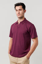 Drop Needle Polo Shirt - Burgundy - Mendeez