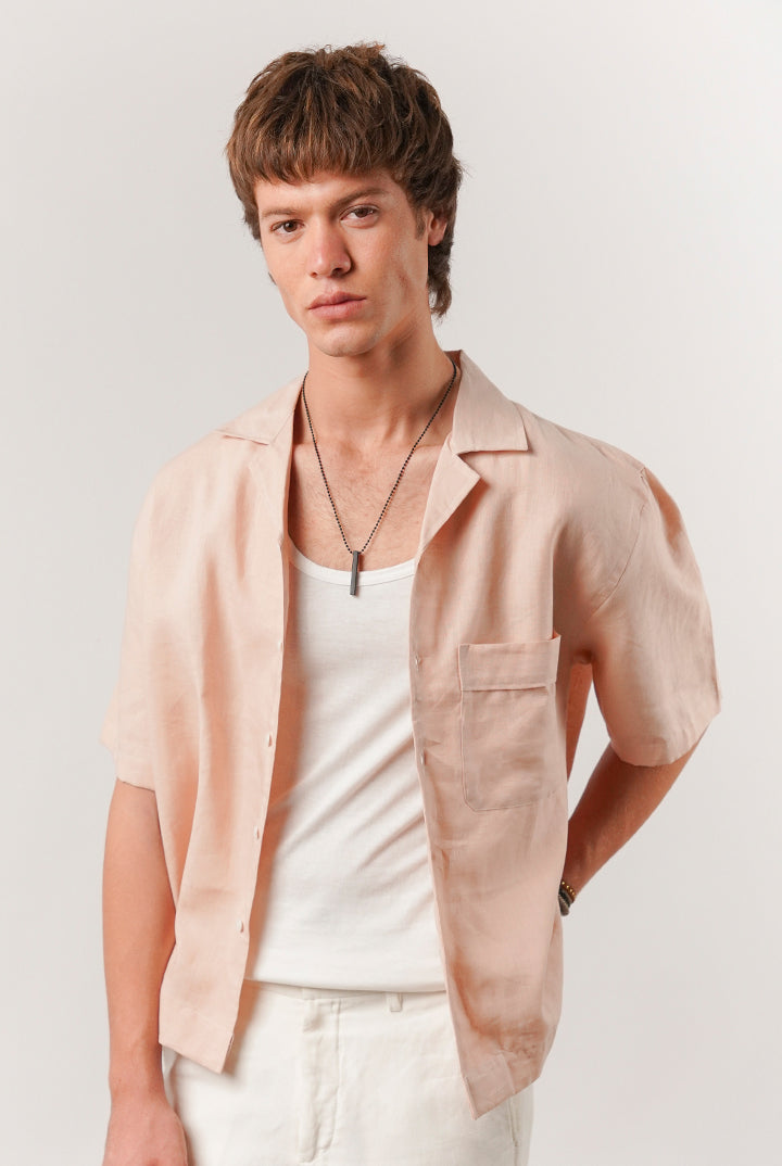 Box Fit Cuban Shirt - Powder Pink - Mendeez