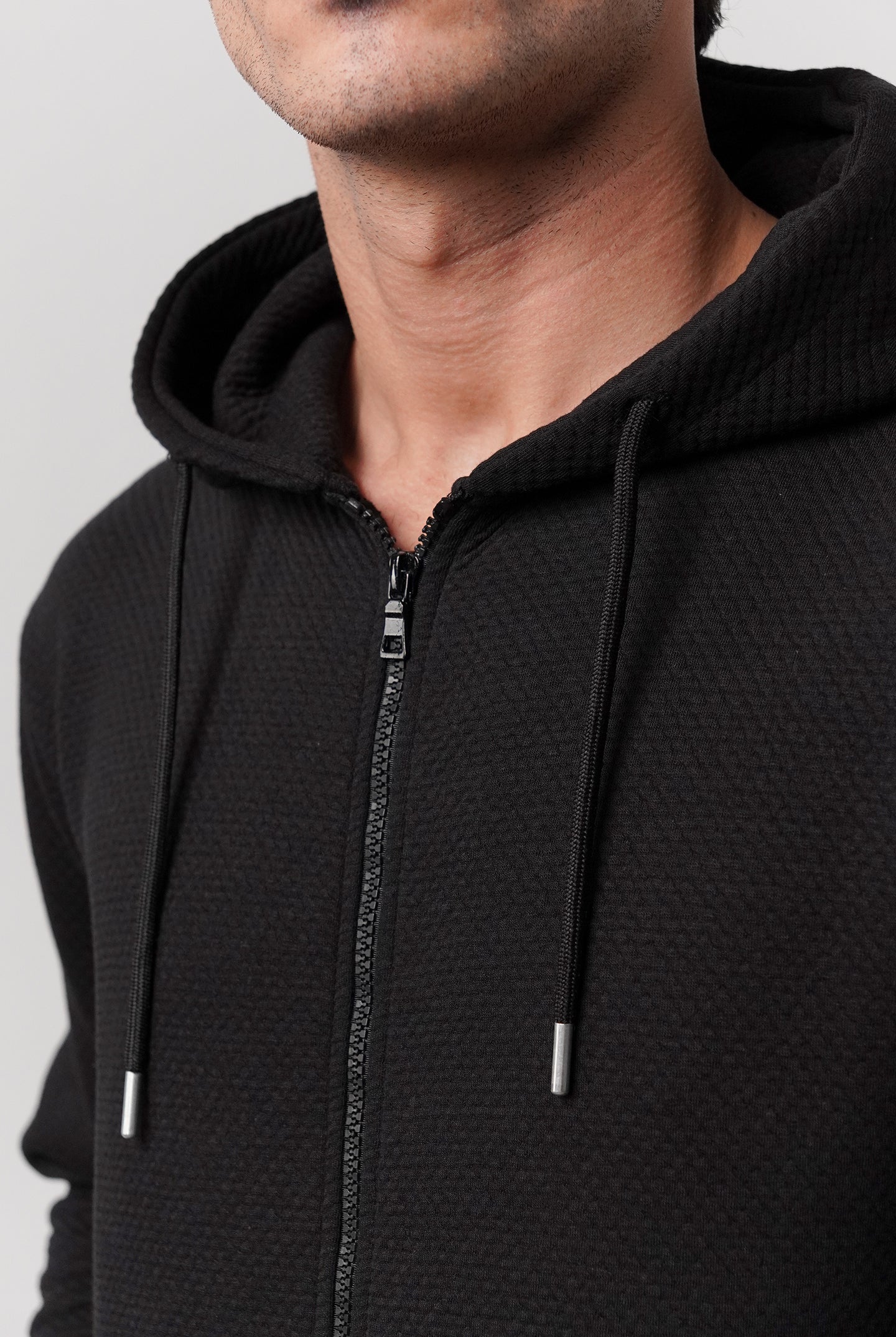 Zipper Hoodie - Black - Mendeez