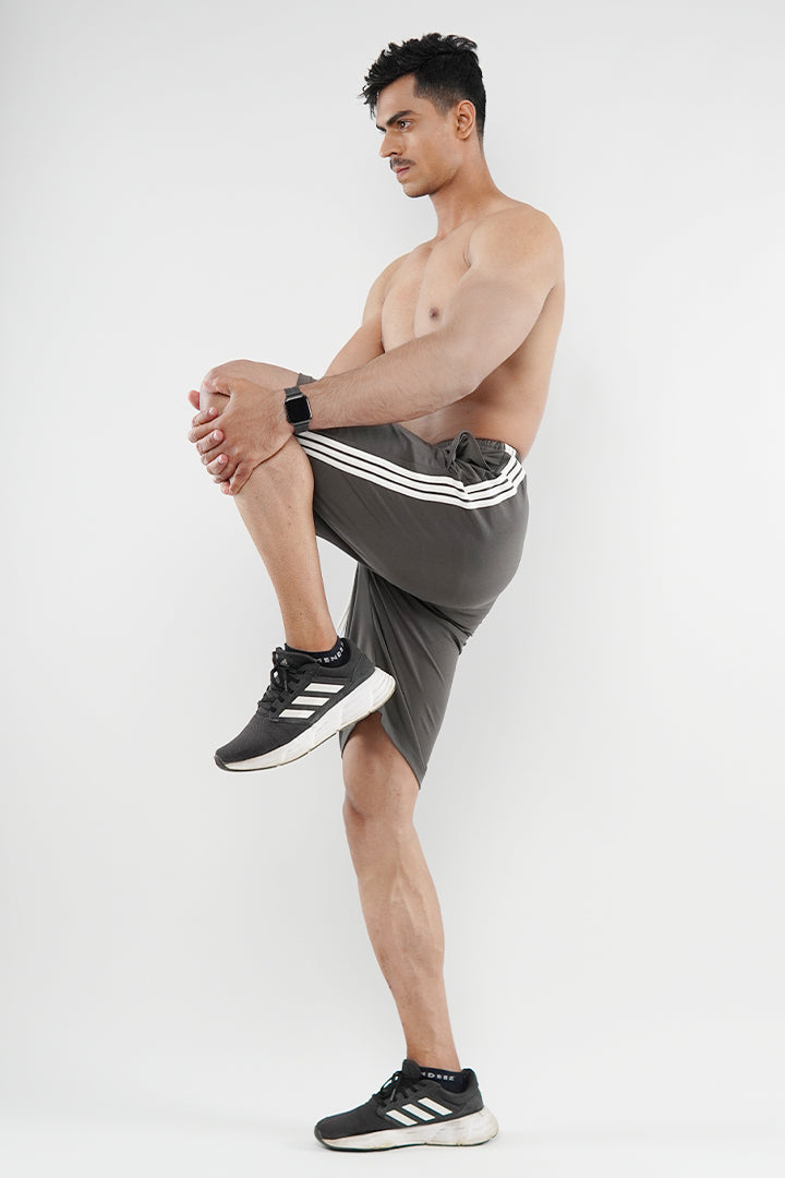 Striped Shorts - Grey - Mendeez