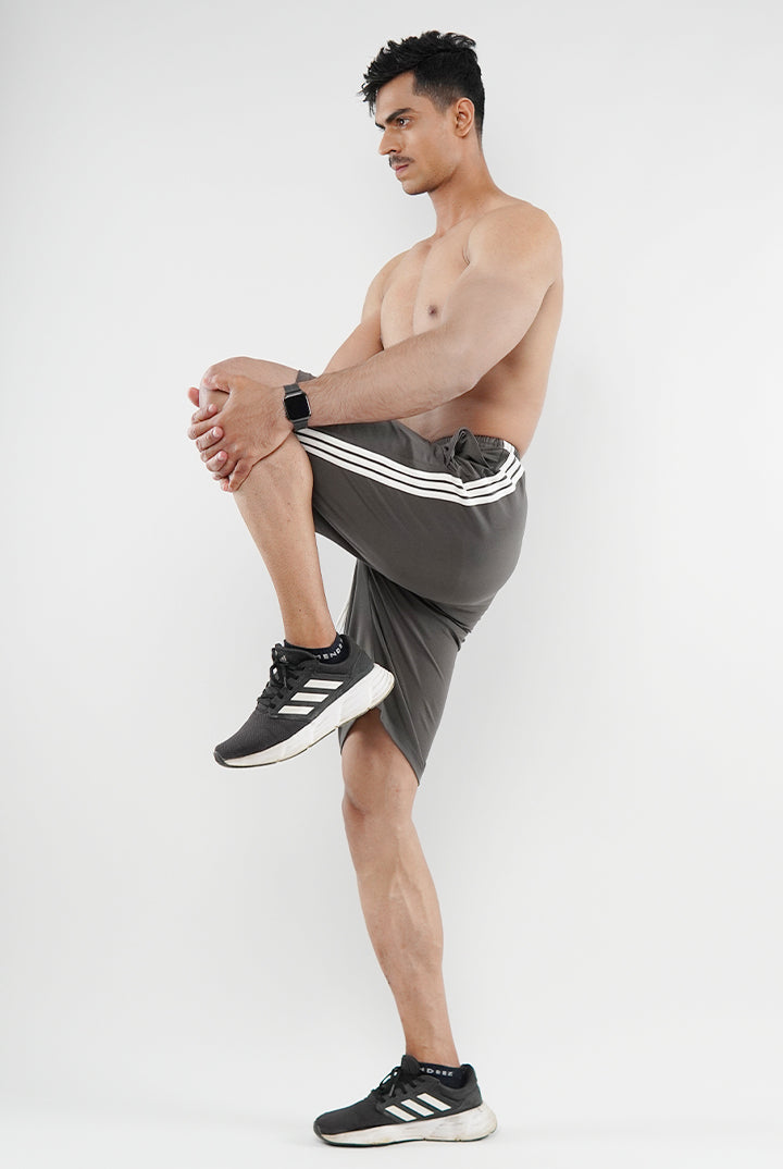 Striped Shorts - Grey - Mendeez