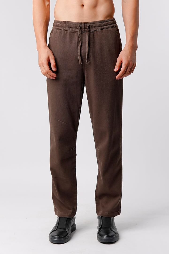 Straight Jogger Pants - Brown - Mendeez