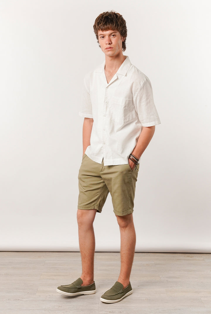 Box Fit Cuban Shirt - Off White - Mendeez