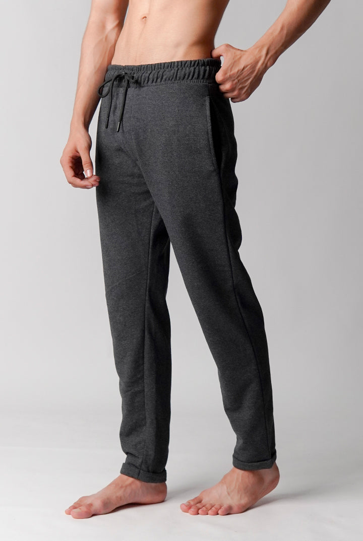 Straight Terry Jogger Pants - Charcoal Grey - Mendeez
