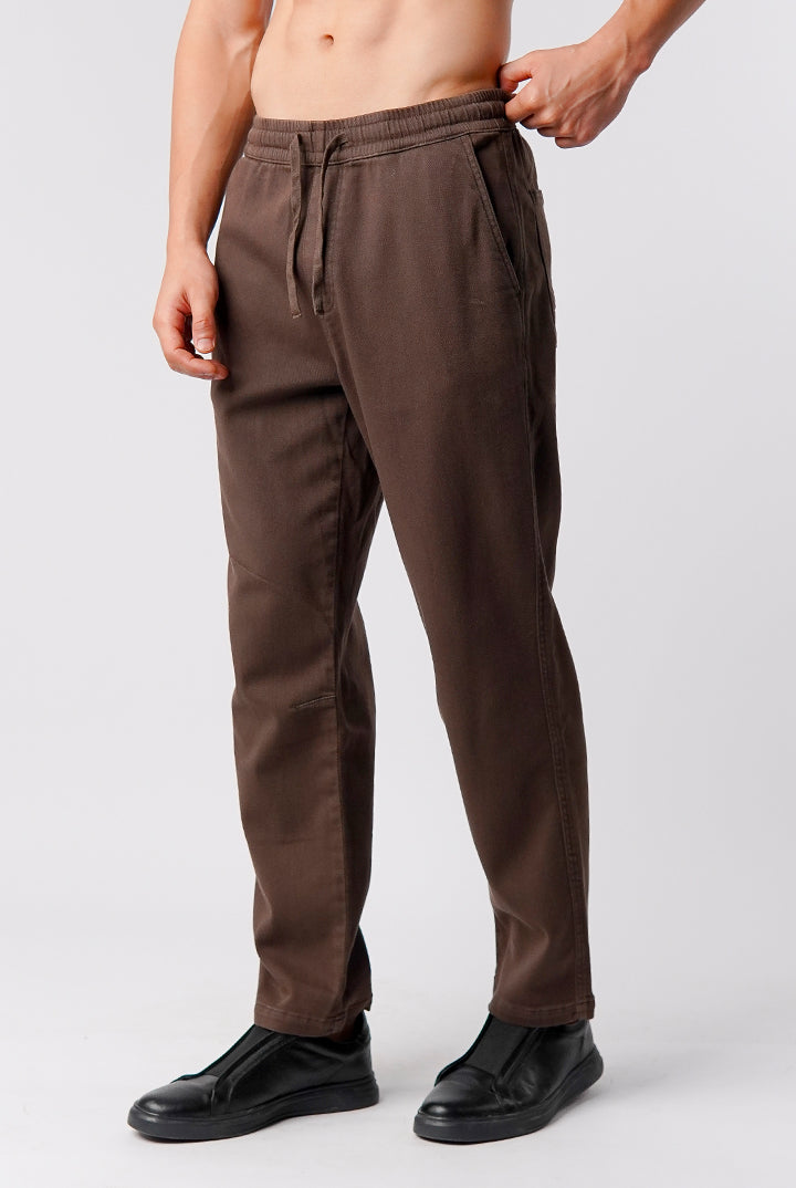 Straight Jogger Pants - Brown - Mendeez