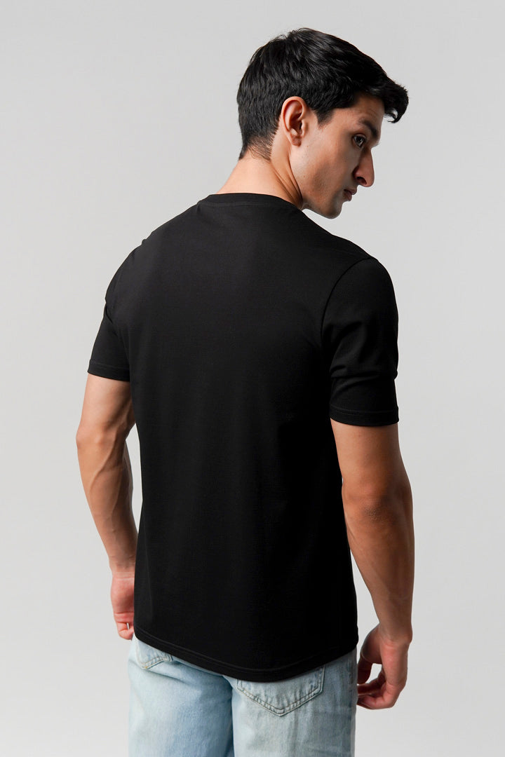 Regular Fit V-Neck T-Shirt - Black - Mendeez
