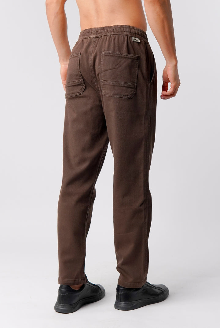 Straight Jogger Pants - Brown - Mendeez