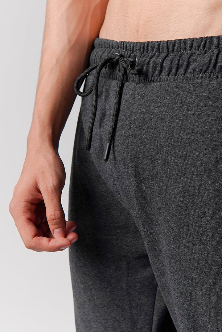 Straight Terry Jogger Pants - Charcoal Grey - Mendeez