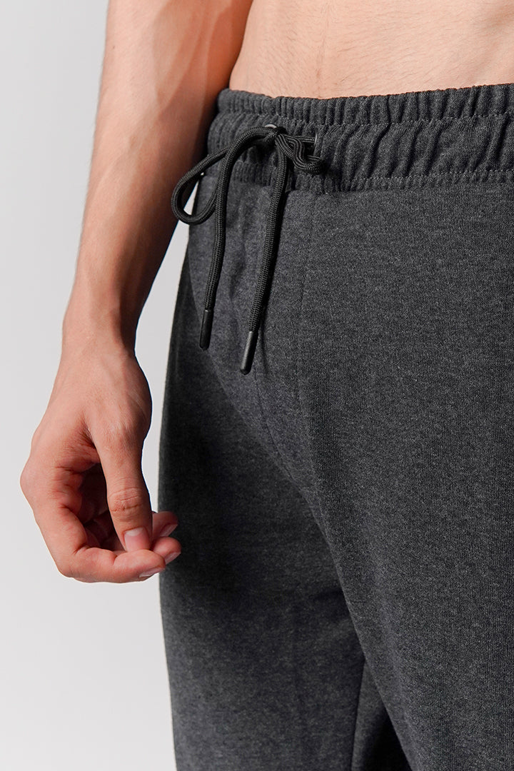 Straight Terry Jogger Pants - Charcoal Grey - Mendeez
