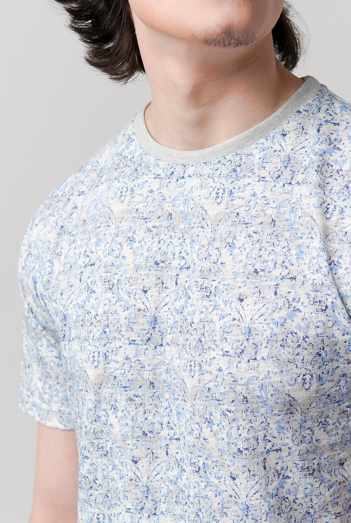 Printed T-Shirt - Blue - Mendeez