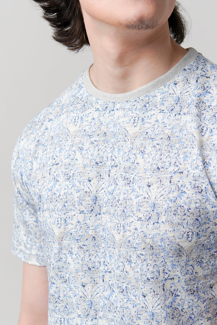 Printed T-Shirt - Blue - Mendeez