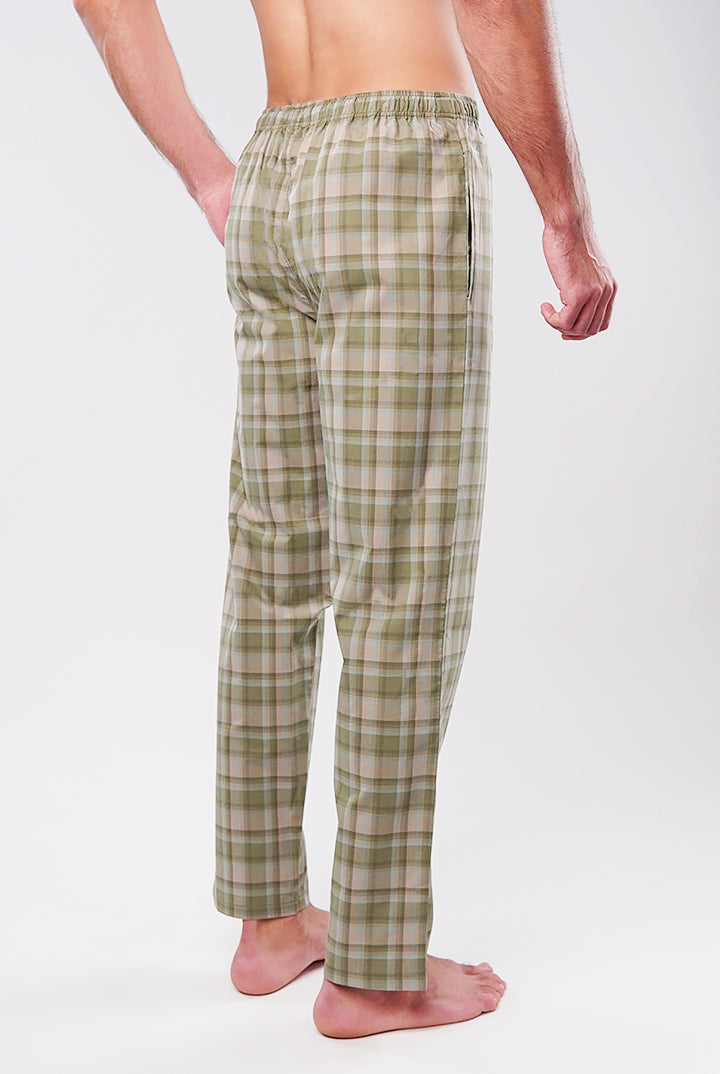 Check Woven Pajamas - Green - Mendeez