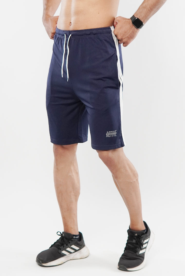Striped Shorts - Navy Blue - Mendeez