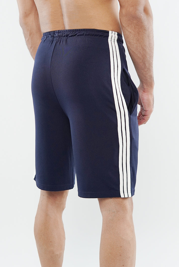 Striped Shorts - Navy Blue - Mendeez