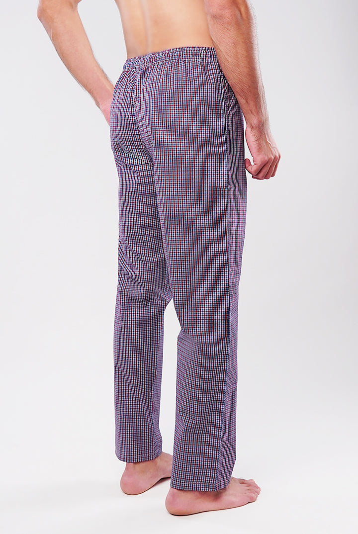 Check Woven Pajamas - Red & Blue - Mendeez