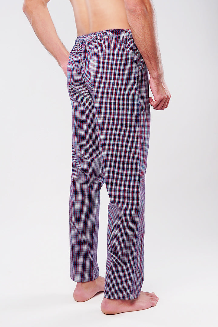Check Woven Pajamas - Red & Blue - Mendeez