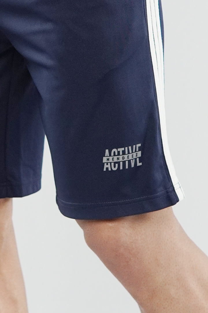 Striped Shorts - Navy Blue - Mendeez